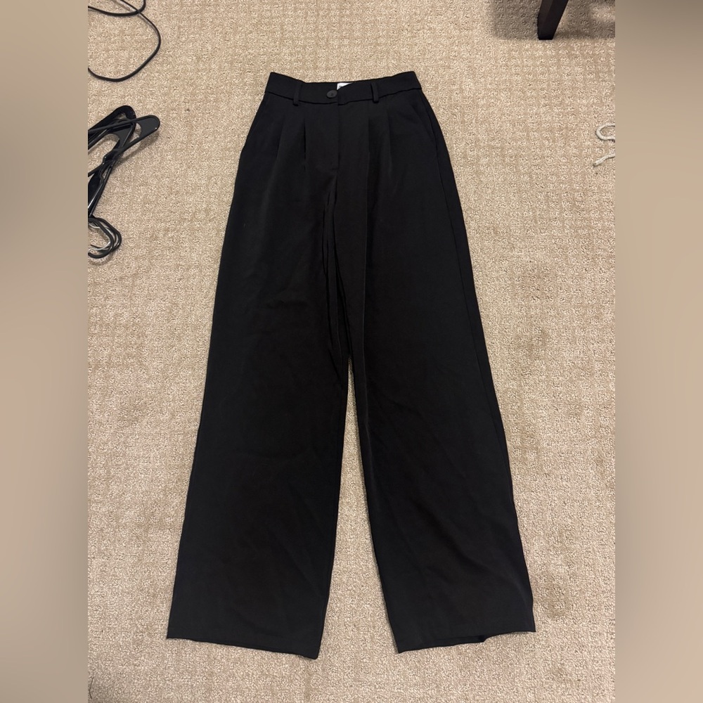 Princess Polly Black Wide-Leg Pants